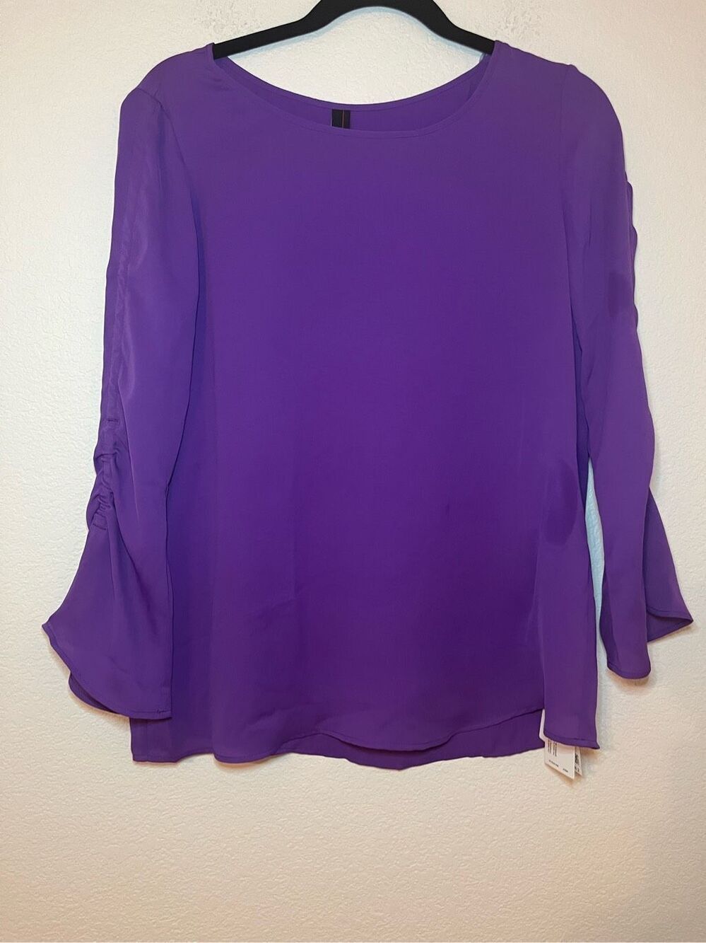 New Marc Cain Long Sleeve Ruched Pullover Blouse